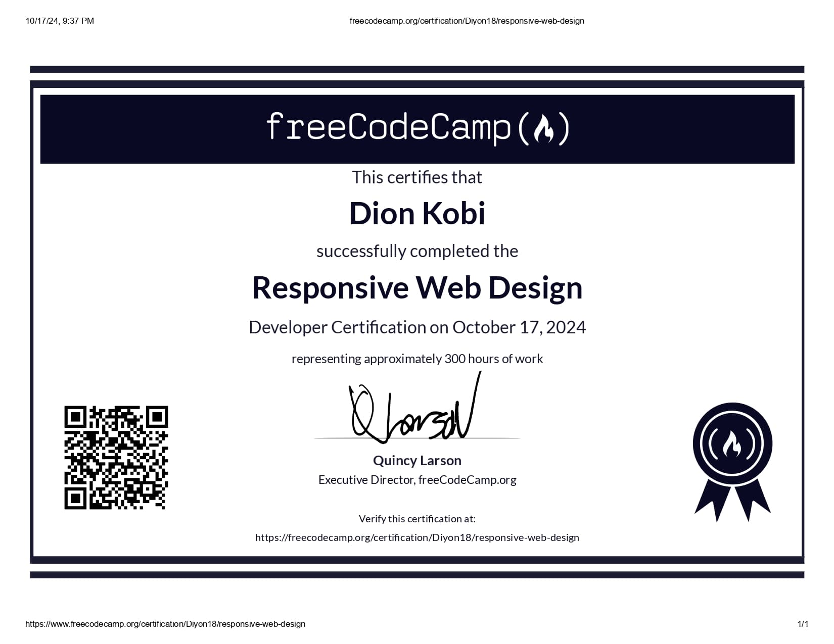 Professional Certificate